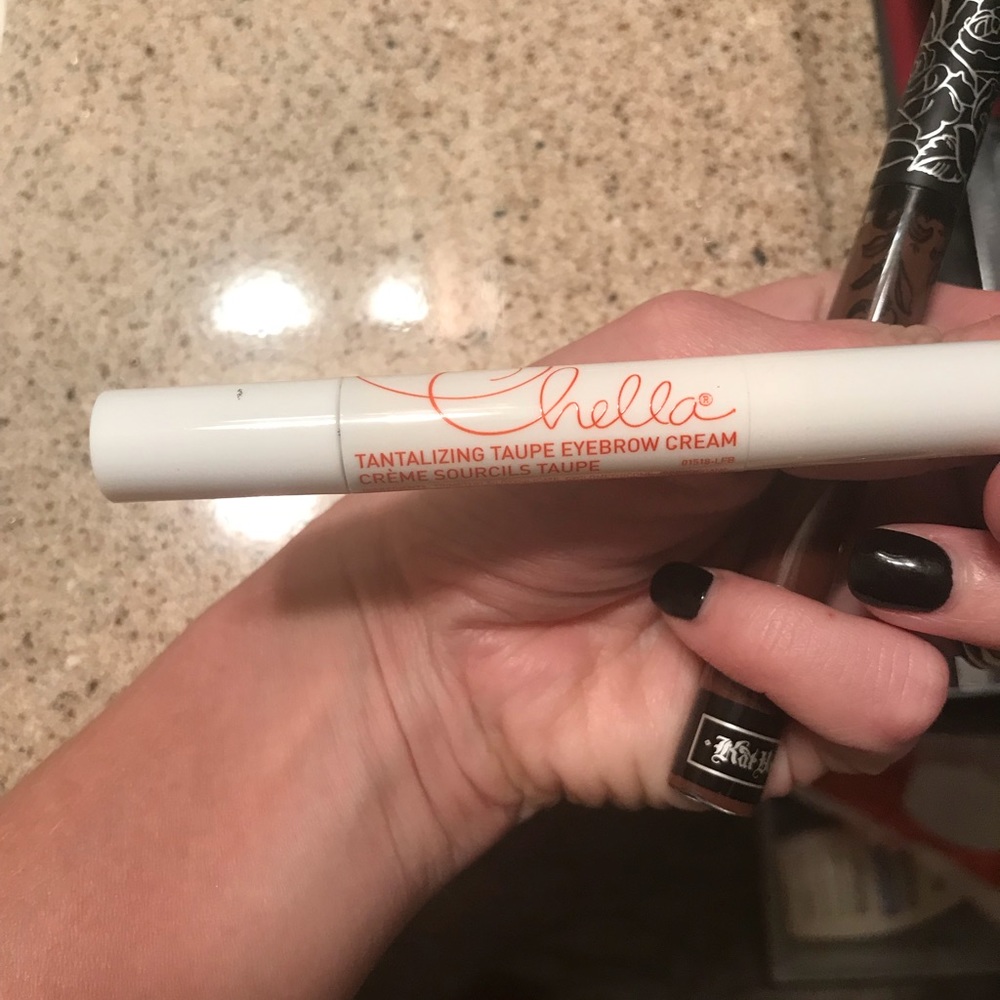 Brand new never used lipstick and eyebrow cream